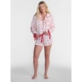 thumbnail image 2 of No Boundaries Holiday Satin Top and Shorts Sleepwear Set, 2 Piece, Women's XS-XXL, 2 of 5