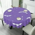 thumbnail image 4 of Kurmntregon Halloween Tablecloth Bat Pumpkin Scary Ghost Halloween Table Decor Round Table Cloth Decorative Table Cover For Holiday Party Kitchen Dining Room 60 Inch, 4 of 5