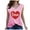 Pink, variant on fatyb Heart Tank Tops for Women V Neck Sleeveless Print Tshirts Graphic Casual Womens Summer Blouses