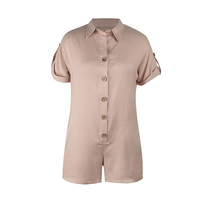khaki linen playsuit