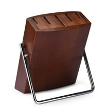 Vdomus Acacia Knife Block - Stylish Universal Knife Holder for Kitchen - Large Capacity Knife Storage Stand - Rubber Wood Base - Knives Not Included