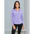 thumbnail image 5 of Women'S 1/4 Zip Shirts UPF 50+ Sun Protection Pullover Long Sleeve Quick Dry Workout Hiking Athletic Shirts Violet S, 5 of 7
