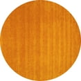thumbnail image 1 of Ahgly Company Machine Washable Indoor Round Abstract Yellow Contemporary Area Rugs, 4' Round, 1 of 4