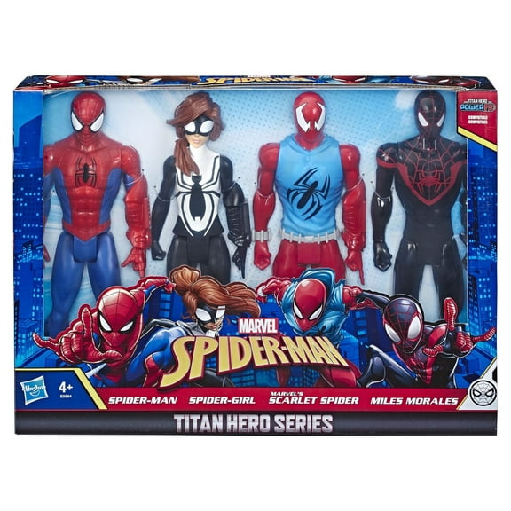 Marvel Titan Hero Series Spider-Man, Spider-Girl, Scarlet Spider & Miles Morales Action Figure 6-Pack