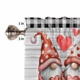 thumbnail image 4 of Valentine's Day Valances for Windows Farmhouse Kitchen Curtains Valances Rod Pocket Valance Curtains for Kitchen Windows Cartoon Gnomes Love Gray Wooden Plaid Window Valances for Bathroom 42"x12", 4 of 6