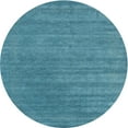 thumbnail image 1 of Ahgly Company Indoor Round Contemporary Blue Ivy Blue Abstract Area Rugs, 8' Round, 1 of 6