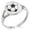 Silver, variant on Stainless Steel Love Soccer Heart Minimalist Oval Top Polished Statement Ring