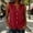 Red, variant on Women's Summer Cotton Linen Sleeveless Tank Top V‑Neck Half‑Button Placket Loose Fit Casual Pullover Vest Khaki XL(XL)