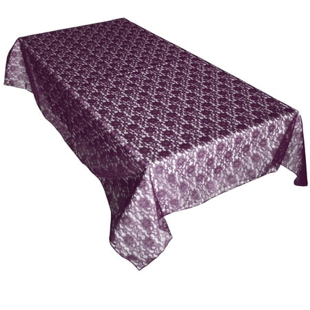 

Sheer Lace Tablecloth Overlay Wedding and Party Decoration Plum