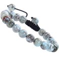 thumbnail image 1 of Pulseras de macramé ajustables unisex con cuentas de cristal de piedras preciosas de poder curativo natural de 8 mm Adepaton LRWJ274-36, 1 of 1