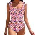 thumbnail image 4 of Yievot One Piece Swimsuits for Women Ruched Tummy Control Bathing Suits Modest Full Coverage Swimwear, 4 of 5