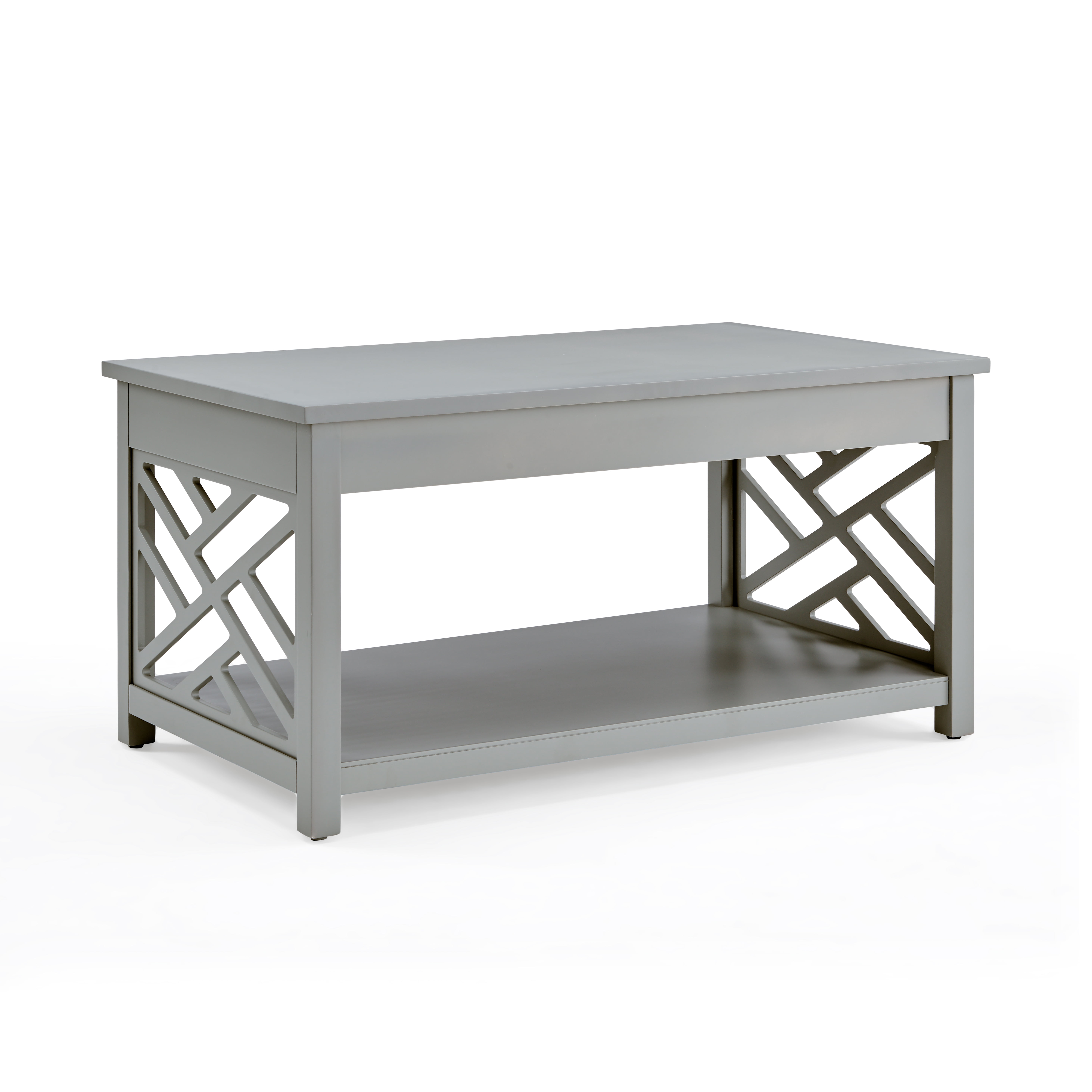 Alaterre Furniture Coventry 36 in. Coffee Table and End Tables Set of 3, Living Room Furniture Collection with Storage, Gray