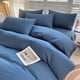thumbnail image 4 of Juegos de colcha y cubrecama para todas las estaciones: juego de cama de 4 piezas, sábanas lavables de color liso, funda nórdica y fundas de almohada, sábanas de algodón lavado., 4 of 9