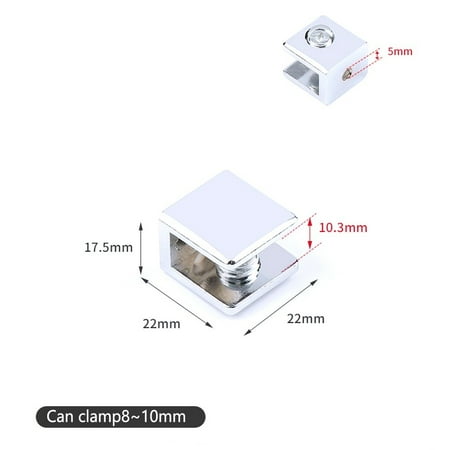 

4 x Zinc Alloy Adjustable Shelf Clamp Glass Shelf Support Plate Holder Bracket