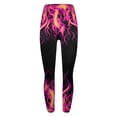 thumbnail image 6 of QQAMB Women's Leggings High Waist Flame Printed Fitness Running Leggings Casual Fashion Tights Hot Pink 3XL, 6 of 7