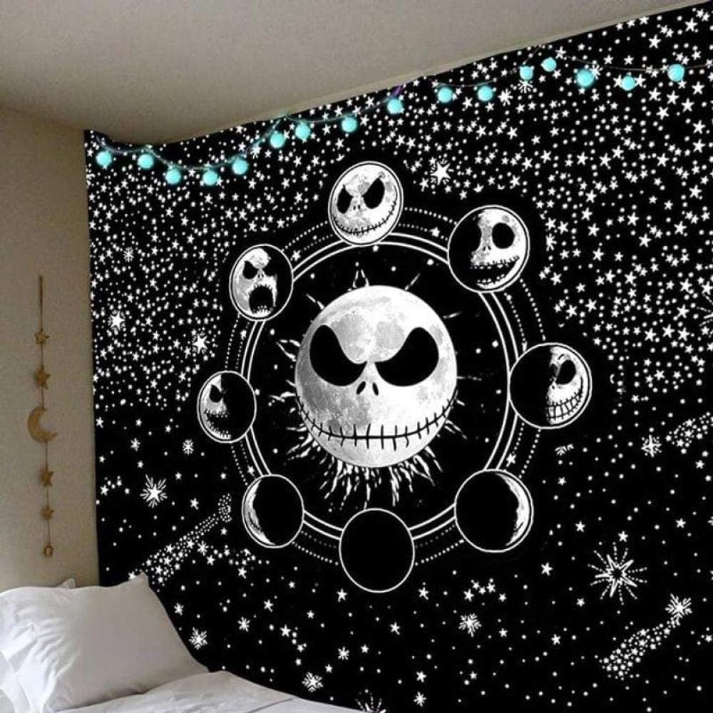 NEW 38”x30” Nightmare Before Christmas Jacks Face Moon Phase Tapestry Wall Decor