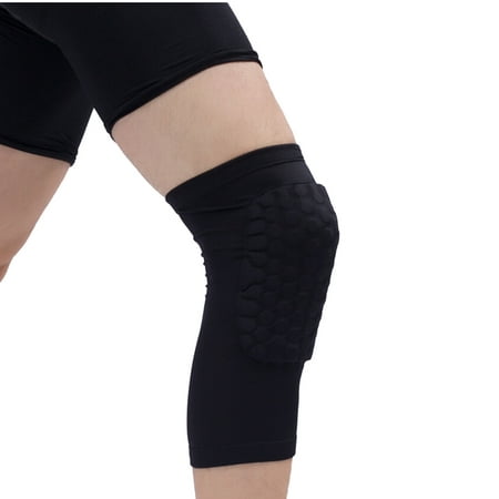 Anti Slip Shock Absorbing Knee Support Brace Sleeve Knee Protector Brace for Running Hiking Outdoor Sports Activities Size L