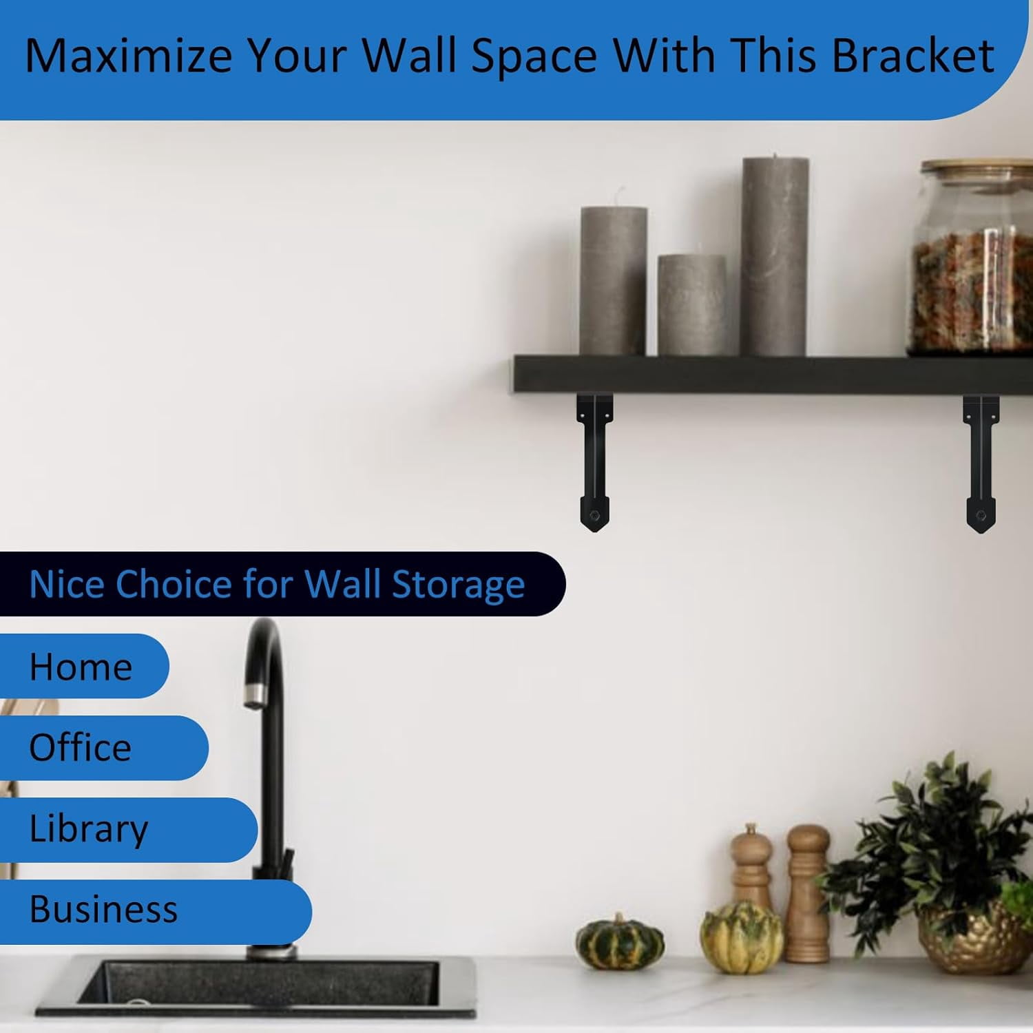 2 Pack Mountain DIY forests Shelf Brackets 300LB Heavy Duty Decorative Shelves Bracket Black Iron Corner Brackets DIY for Bookshelf Mailbox Mantel Corbels Metal Brace DIY for Kitchen 8.3x6.8in