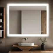 Irene Inevent 47" x 36" LED Bathroom Mirror for Vanity,Wall Mounted Bathroom Mirror with Lights Dimmable Anti-Fog Memory Function