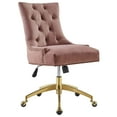 thumbnail image 4 of Modway Regent Tufted Performance Velvet Office Chair, Gold Dusty Rose, 4 of 10
