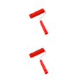 thumbnail image 1 of VONKY 1/2/3/5 7-Inch Assorted Embossed Pattern Painting Roller with Plastic Handle Red Type 7 2PCS, 1 of 1
