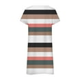 thumbnail image 4 of Dyegold Sundresses for Women Casual Beach - Shirt Dress for Women V Neck Short Sleeve Striped Midi Tshirt Sun Dresses ​Plus Size Casual Flowy ​Vacation ​Dresses, 4 of 5