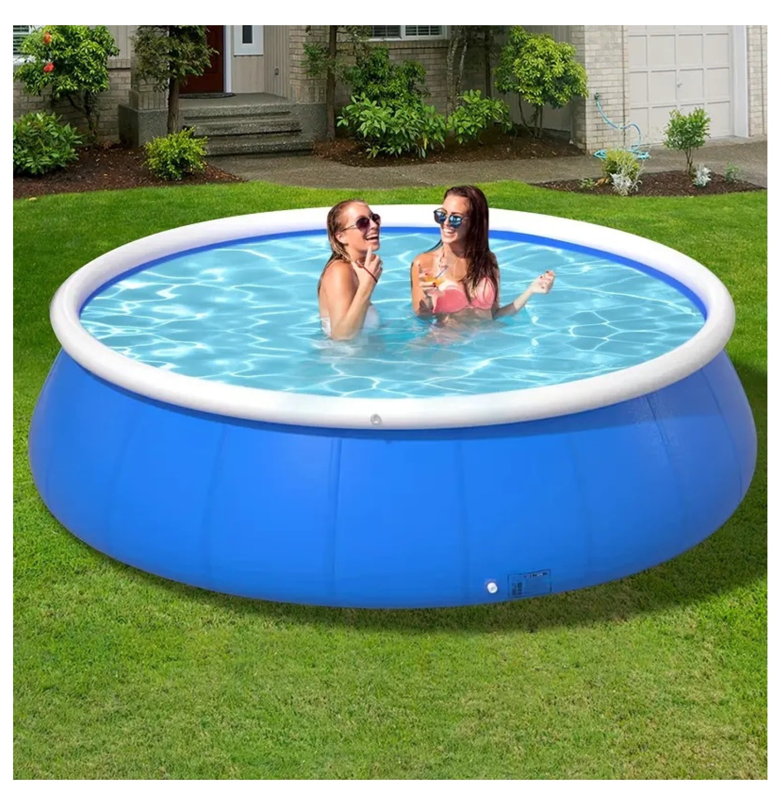 Inflatable Pool 305x76cm, PVC Outdoor Coil Mesh Pool for Garden, 4700L/1200GAL Capacity, Easy Setup & Storage