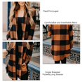 thumbnail image 2 of Abrigo Con Cuello De Solapa A Cuadros Para Mujer, Chaqueta A Cuadros Para Mujer De Longitud Media De Poliéster De Un Solo Pecho Acogedor Con Bolsillos Para Ropa De Vacaciones ANGGREK No, 2 of 6