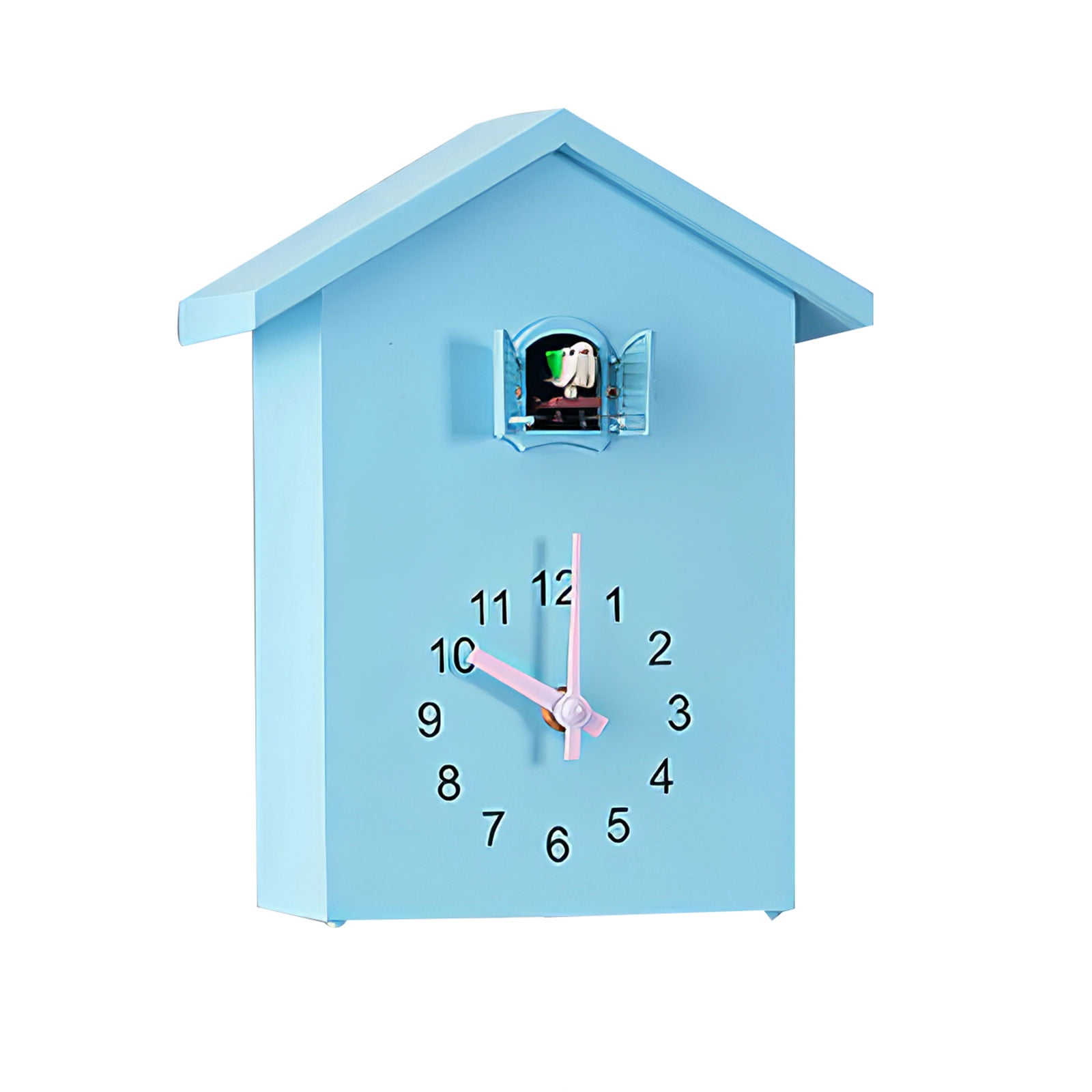 Blue Wall Art Home Living Room Kitchen Office Decoration Cuckoo Clock Cuckoo Wall Clock with Timed Alarm Clock,Bird House Design Clock Pendulum Natural Bird Voices Or Cuckoo Call 