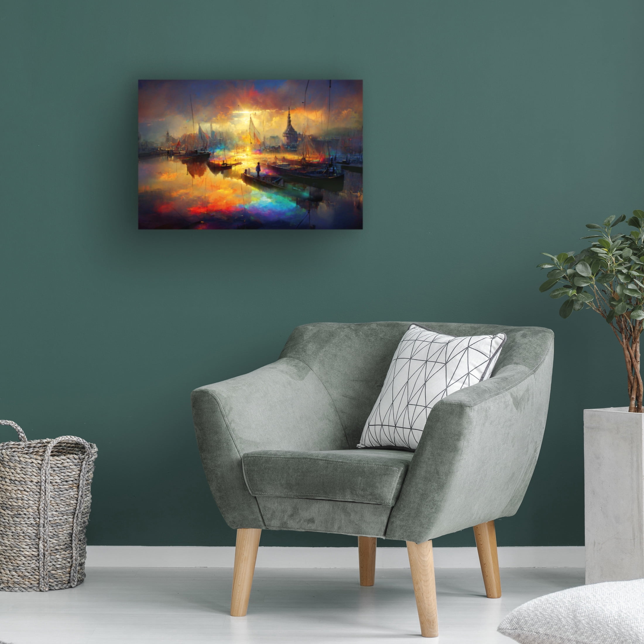 Canvas Wall Art - Ray Heere 'Dutch Cityview Harbour Of Hoorn 2' Wall Art for Living Room, Bedroom, or Office Décor by Trademark Fine Art - 19 x 12 Inches