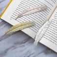thumbnail image 4 of 8 Pieces Metal Feather Bookmarks Assorted Metal Bookmark Feather Shape Book Gift, 4 of 5