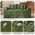 thumbnail image 5 of Boneless Convertible Floor Sofa Bed, Lofka 59" Folding Loveseat Couch for Small Spaces, Corduroy 2 Seater Lounge Sleeper with 2 Pillows & Pockets for Living Room, No Assembly, Green, 5 of 9