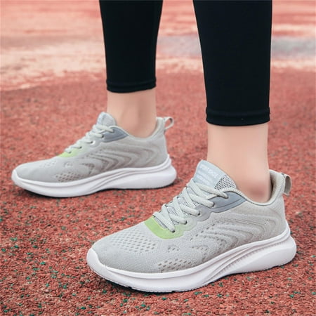 

Cathalem Ladies Couple Shoes Lace Up Casual Shoes Lace Up Breathable Fashion Flat Casual Shoes Walking Women Slip on Sneaker Grey 8