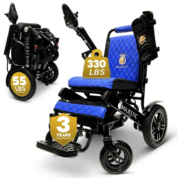 Majestic Electric Wheelchairs for Adults, Foldable Lightweight Electric Wheelchair, Light Weight Folding Power Chair for Seniors, Portable Motorized Wheelchair, Durable Ultra Light Wheel Chair