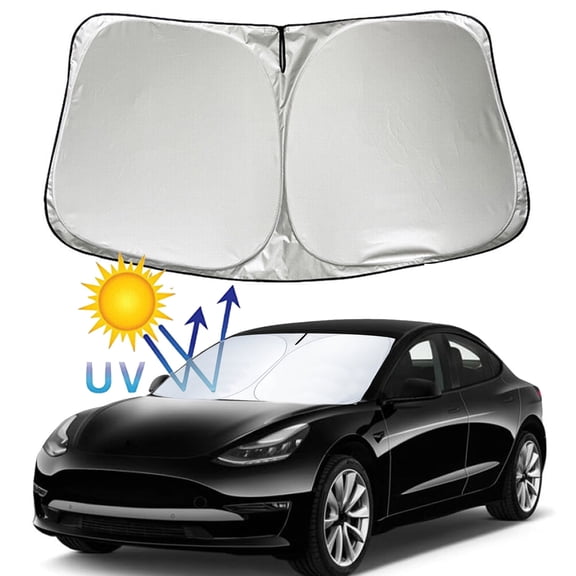 For 2016-2024 Tesla Model Y/3 Windshield Sunshade Folding Front Window Sun Shade Cover Block UV Rays Heat Protection Visor