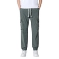 thumbnail image 2 of Pantalones de trabajo informales para hombre: pierna recta, unisex, cintura elástica, resistentes a las arrugas, nailon y spandex; verano/otoño; tallas L-XXXXXL., 2 of 4