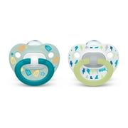 NUK Glow-in-the-Dark Orthodontic Pacifiers, Boy, 6-18 Months, 2-Pack