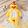 thumbnail image 6 of CUZIBR Girls Halloween Boys Fuzzy Chick Onesie Animal Romper Jumpsuit Hooded Long Sleeve Eye-Catching Trick or Treat Clothes,Yellow,3-6 Months, 6 of 8