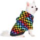 thumbnail image 2 of Fotbe Rainbow Chequerboard Sudadera con Estampado para Perros Pequeños – Suéter con Capucha para Mascotas, Tela Suave de Forro Polar con Bolsillo-Large, 2 of 7