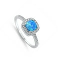 thumbnail image 4 of CHOOSE YOUR COLOR Sterling Silver Women's White CZ Ring Fire Blue Promise 925 Band 9mm Female Size 5, 4 of 4