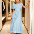 thumbnail image 4 of ITSAME Flower Girls Tunic Dress Ruffle Fly Sleeve Boat Neck A-Line Wedding Party Pageant Gown Light Blue Size 6, 4 of 6
