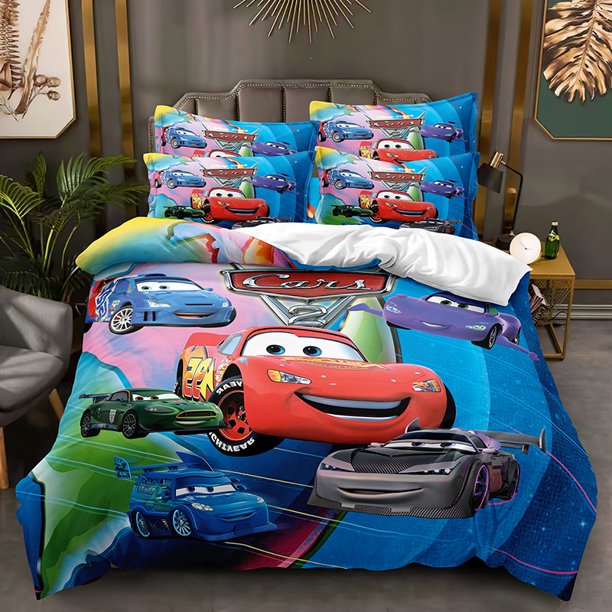 Car Story Duvet Cover Threepiece Set, Bedding Suit, Soft Microfiber