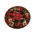 thumbnail image 5 of CHJK Christmas Round Tablecloth, 60 Inch Festive Xmas Black Cat and Gift Table Cover, Decorative Round Table Cloth for Holiday Dining Party Home Decoration, 5 of 6