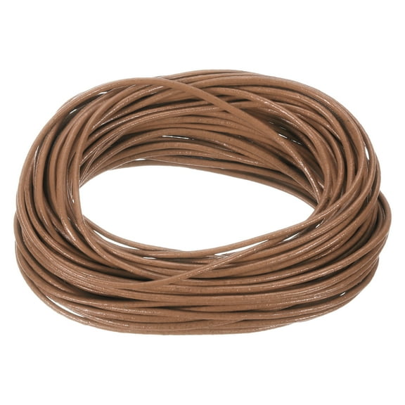11 Yards 1.5mm Round Leather Cord Lacing String for DIY Crafts, Light Coffee