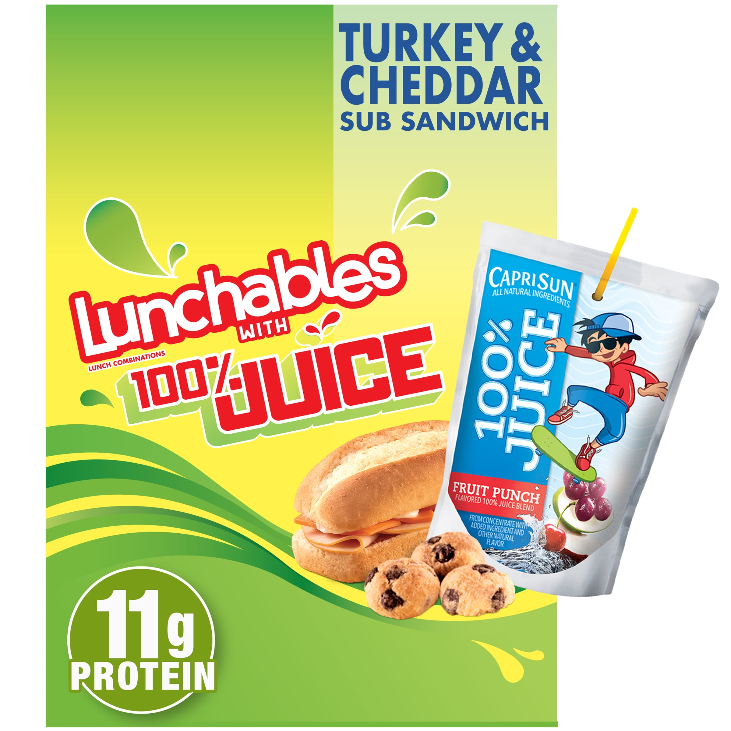 Lunchables Turkey & Cheddar Cheese Sub Sandwich Meal Kit with Capri Sun Fruit Punch 100% Juice