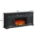 thumbnail image 6 of T4TREAM 70" Electric Fireplace TV Stand for 80" TV, Farmhouse Entertainment Center with Storage for Living Room in Black, 6 of 7