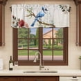 thumbnail image 6 of Blue Bird Floral Curtain Valances for Windows, Kitchen Valance Window Treatments Panel 2 Pack, Country Tree Branches Flowers Animal Rod Pocket Short Curtains for Bathroom Bedroom 42 x 18 Inch, 6 of 8