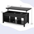thumbnail image 4 of Costway Table Basse à Plateau Relevable avec Compartiment Caché et Étagères de Rangement Noir, 4 of 10