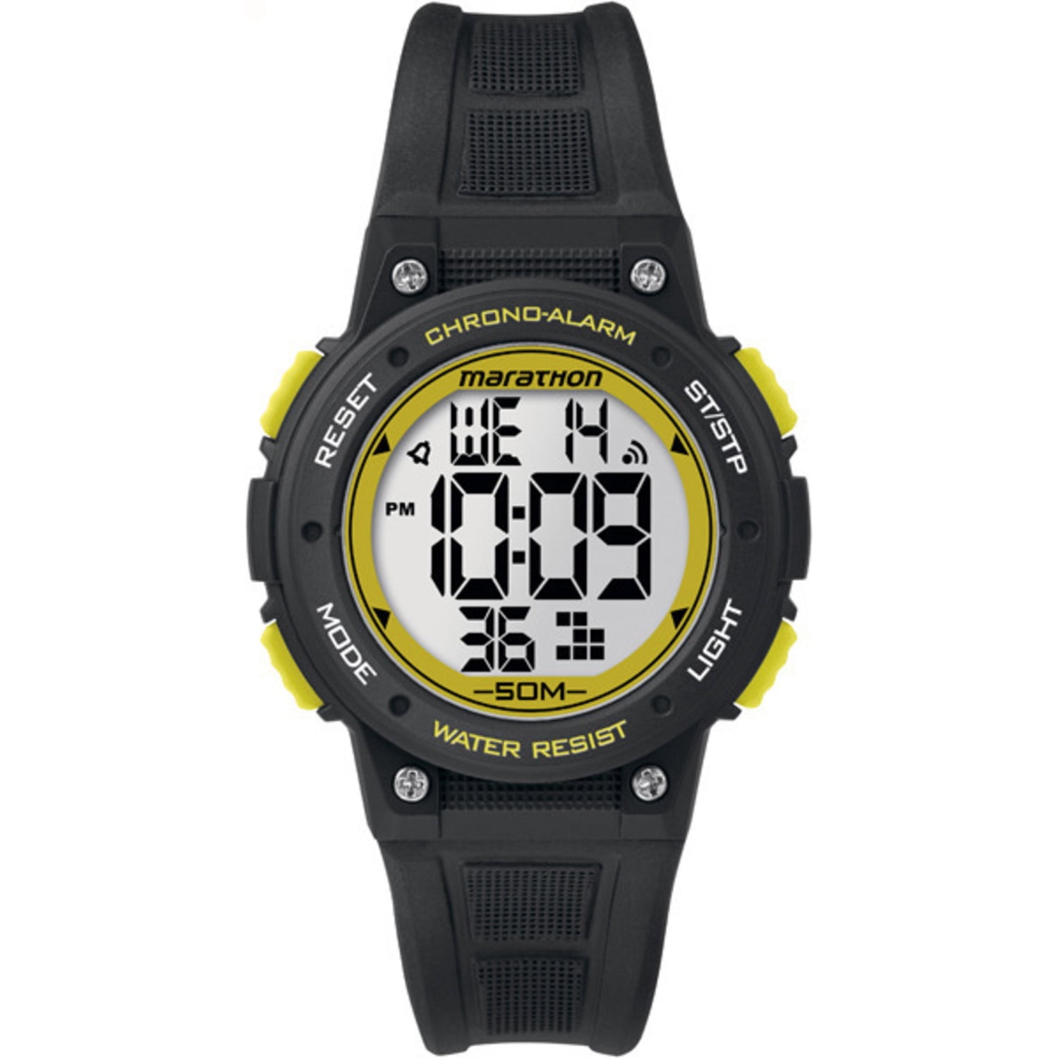 Timex - Marathon Black/Yellow Chronograph Timer Alarm Sport Watch TW5K84900 - Walmart.com