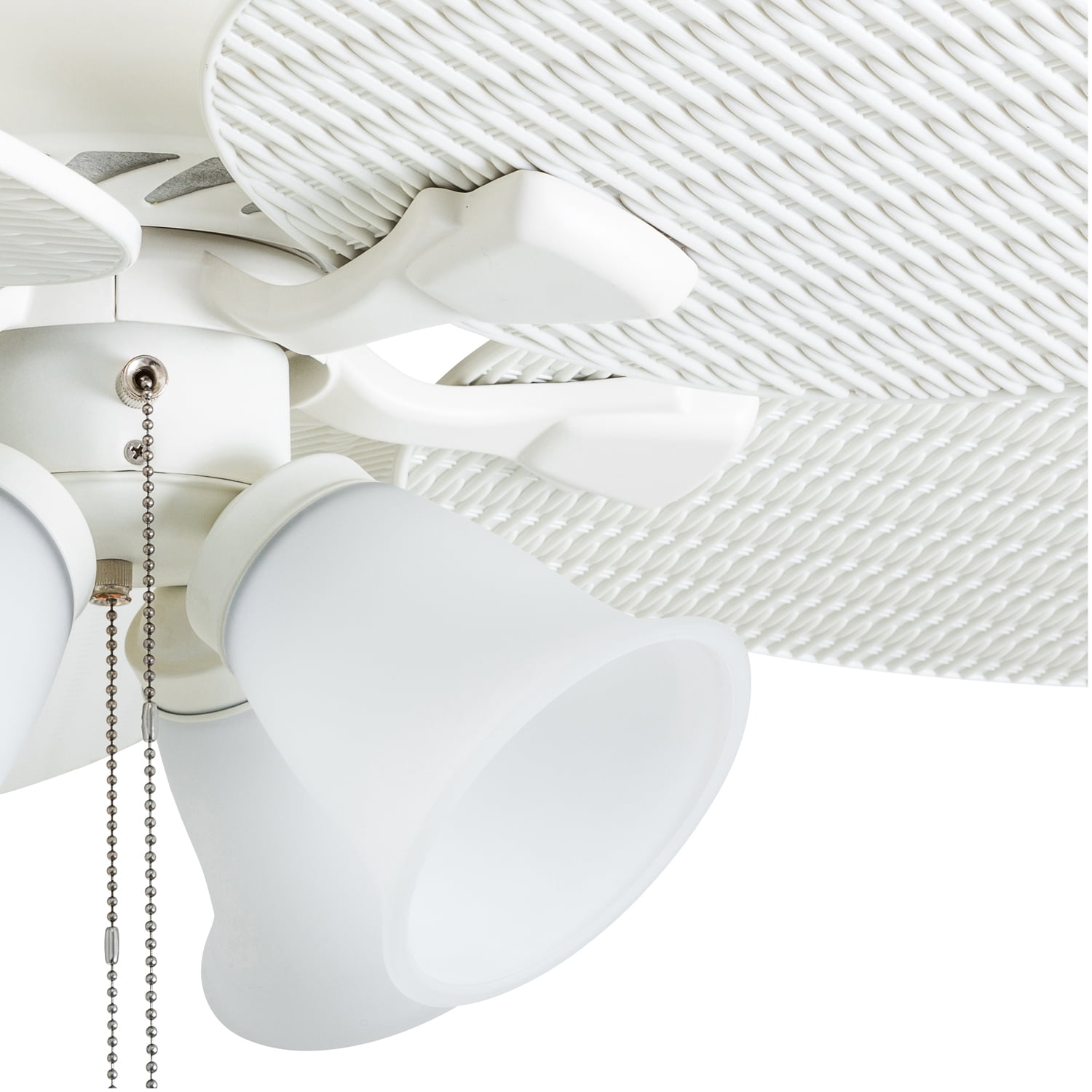 Honeywell Palm Lake 52 Inch Indoor Outdoor Ceiling Fan with Light and Pull Chain, White